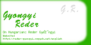 gyongyi reder business card